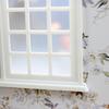 White Miniature Doll House Window Frame With Panels For Customizable Doll Accessories
