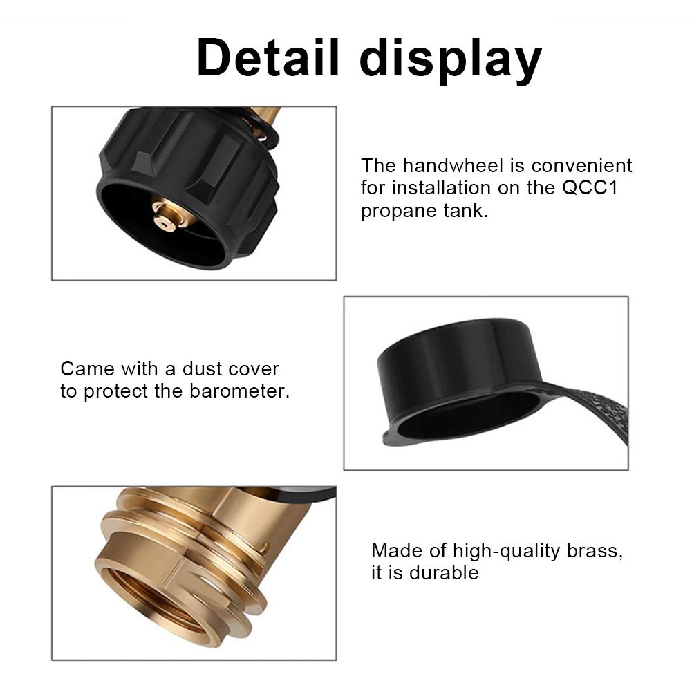 Propane Tank Gauge Level Indicator Leak Detector Gas Pressure Meter QCC1/Type 1 for RV Camper Cylinder BBQ Gas Grill