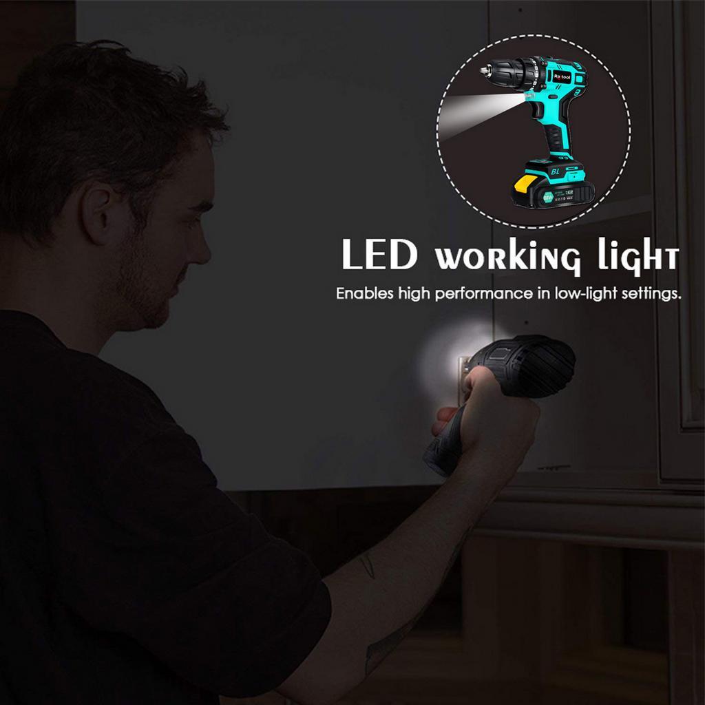 Brushless Electric Drill Cordless Hand Drill Mini Electric Screwdriver Rechargable Lithium Battery Drill with Chuck Tools 27pcs