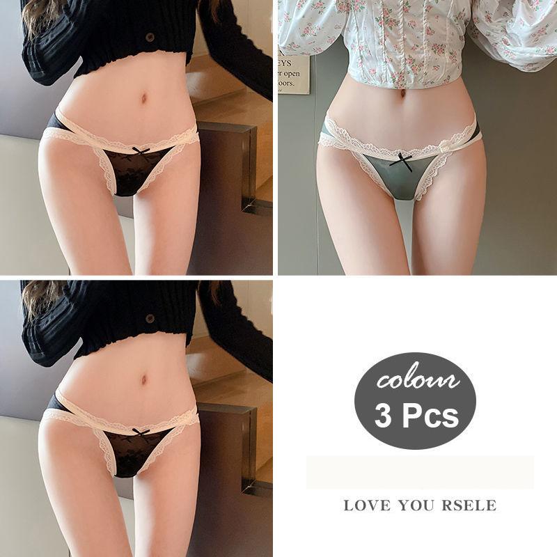 3 stücke Sexy Spitze Thongs frauen Unterwäsche Höschen Low-Taille Slips Damen Floral Mesh Sinnliche Erotische Dessous Nette unterhosen