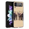 Hard PC Phone Case For Samsung Galaxy Z Flip 7 6 5 4 Black Cover For Galaxy Z Flip 3 Foldable Shockproof Friends TV Fundas Bags