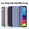 Für neues iPad A16 11. 10. Generation Leder Ständer Flip Smart Cover, Für iPad 10 11 10.9 '' Weiche Flüssigsilikon Hülle