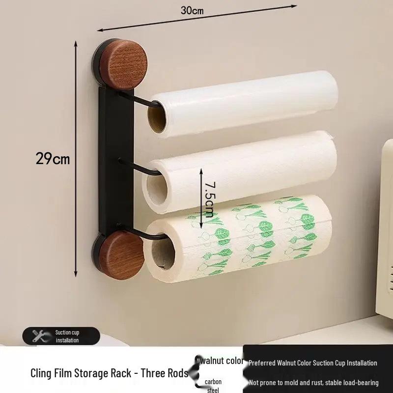 Suction Cup Kitchen Storage Rack: Paper & Film Holder