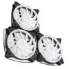 3Pcs Computer Chassis Cooling Fan Mute 6‑Pin Dual RGB Lights with Remote Control 120mm