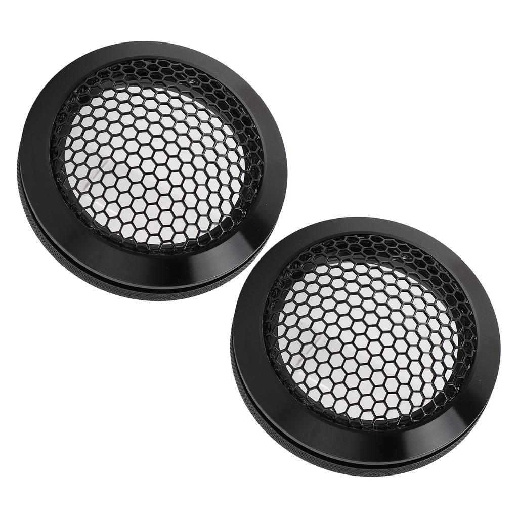 2Pcs Car Speaker Cover Automotive Ceiling Grill Metal Mesh Guard Protector Replacement Round OD 64mm Black