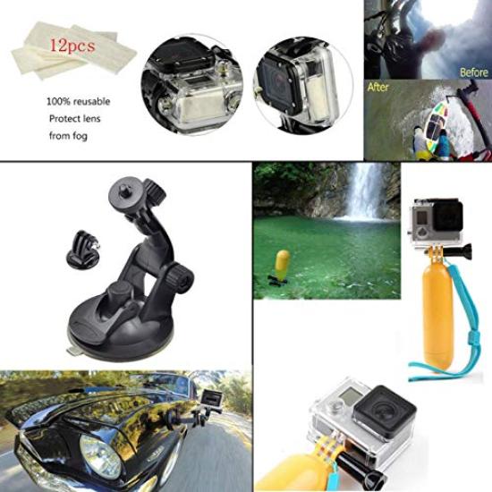 SMALY Action Camera Accessory Set Compatible with GoPro Hero 5 and (26 pieces) - 11, 10, 9, 8, 7, 6, Max, SJCAM, Insta360, Fusion, DJI, more.