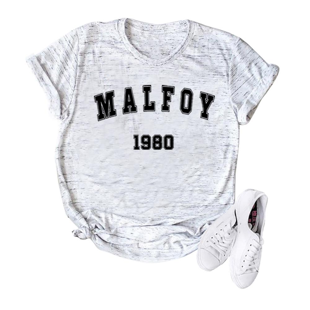 Malfoy1980 Tshirt Magic Movie Inspired Wizard World Shirt Vintage Magic Wizard School Tees Women Draco Malfoy Shirts