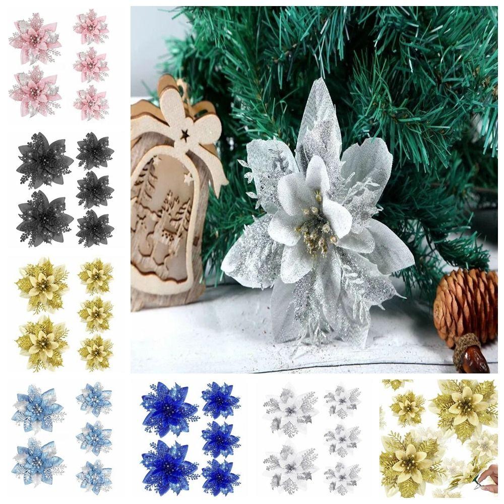 5Pcs/set Fake Fake Flowers DIY Christmas Wreath Accessories  Party Supplies