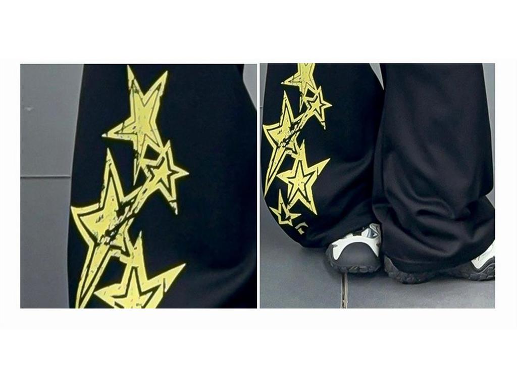 Girls' Spring & Autumn 2025 Set: Korean Style Hooded Jacket with Star Scimitar Pants for Middle & Big Kids