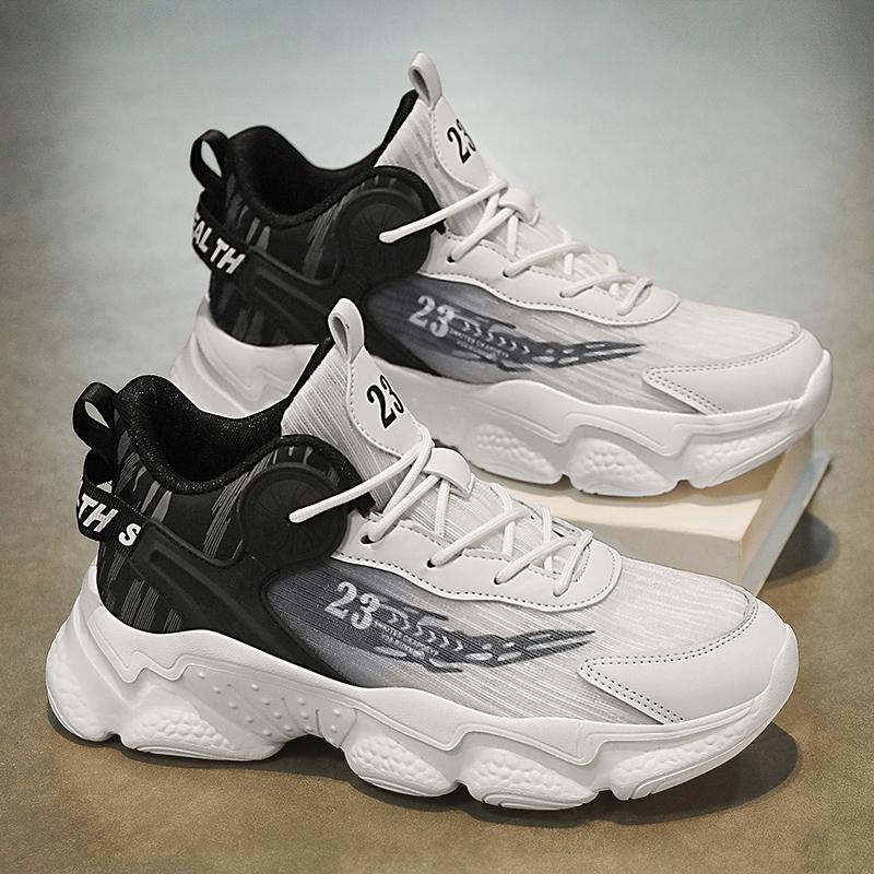 Mens Basketball Shoes Cushioning Field Training Sneakers Antibacterial Breathable Outdoor Teen Casual Basketball Shoes for Man