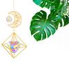 Crystal Prism Ball, Real Healing Crystal, Handcrafted Crystals, Stunning Light Display for Home Office Garden Car Decoration, Drives Away Birds, Suita