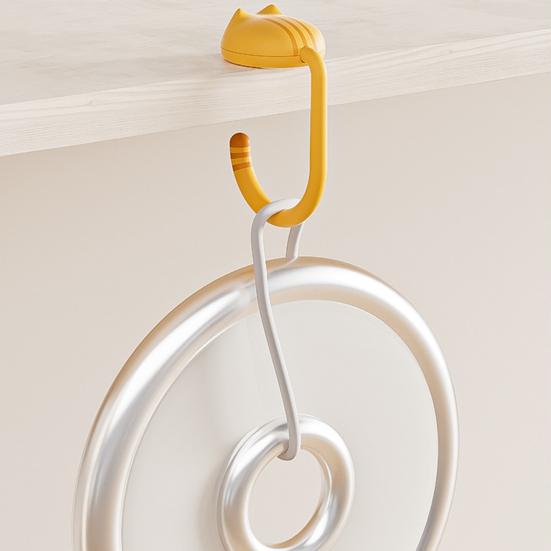 1/2Pcs Desk Hooks Handbag Hangers Funny Cat Design Strong Load-bearing Easy To Install Bag Holders Table Purse Hooks