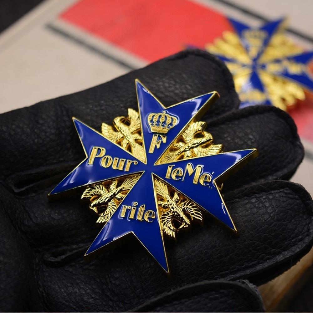 1pc Prussia Blue Cross Brooch Badge Crown Eagle Brooch