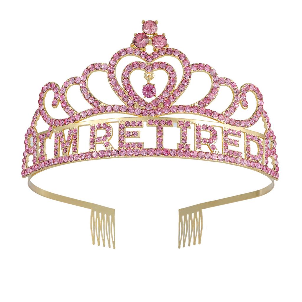 Grenzüberschreitende Ruhestandsparty Krone Stirnband - Verkleidungs-Geschenkset für Europa & Amerika