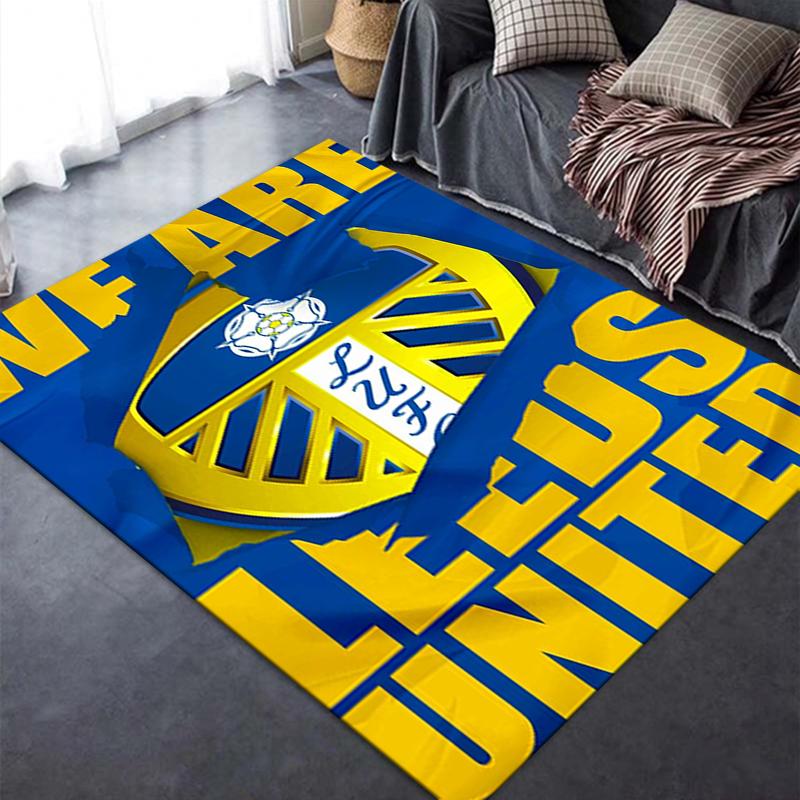 Nuovo Tappeto Leeds United 2025 per Soggiorno Camera da Letto Casa Decorazione Divano, Tappetino Antiscivolo per Giochi Bambini66
