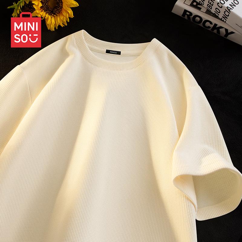 MINISO Men s Waffle Knit Short Sleeve T-shirt 3XL