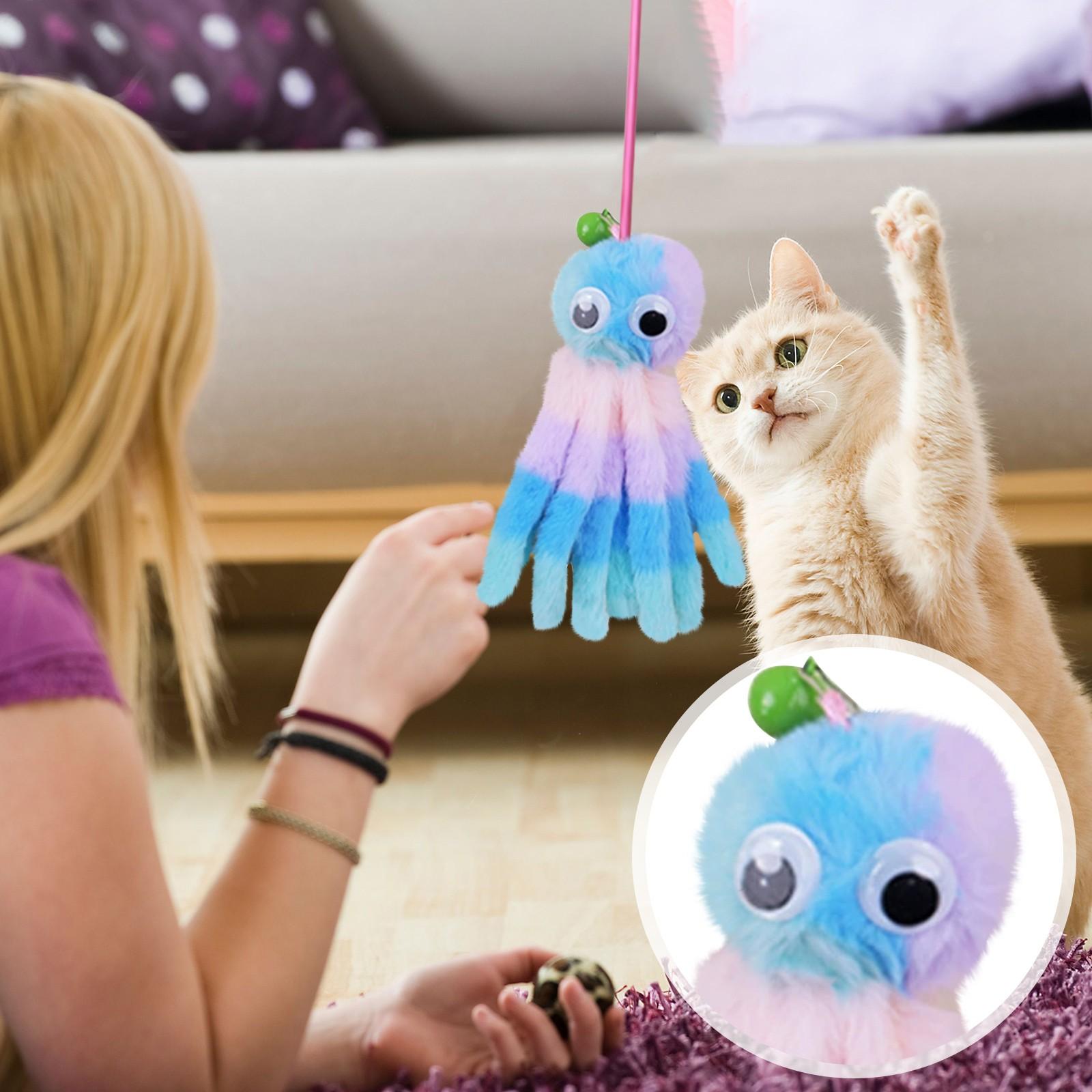 

Игрушка для кошек Милая плюшевая кошачья мята Коренной стержень Устойчивая к укусам дразнилка для кошек Жевательная игрушка Игрушка для лизания Уменьшение беспокойства Подарок Товары для домашних животных One Size синий