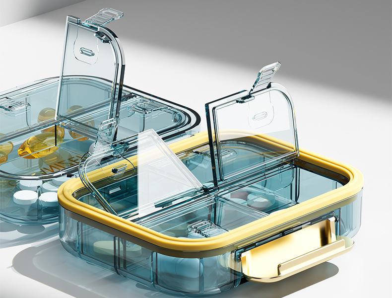 Portable Moisture-Proof Medicine Box: Light-Proof, Multi-Compartment, Weekly Organizer