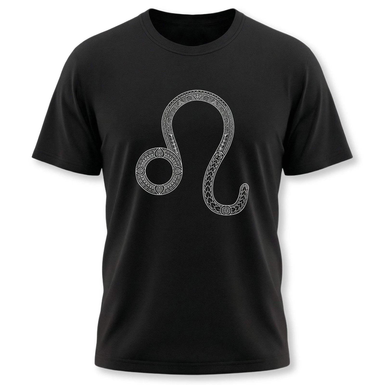 Leo Zodiac Tattoo Style Symbol T-Shirt | Astrology Sign Graphic Tee Shirt XL