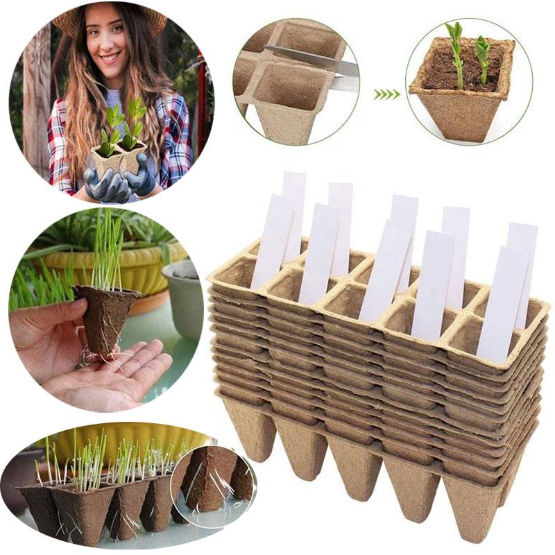 10Grids Cell Nursery Pots for Seedling Starter Tray Biodegradable Pulp Seedling Cup Garden Plant Seedling Germination Tool