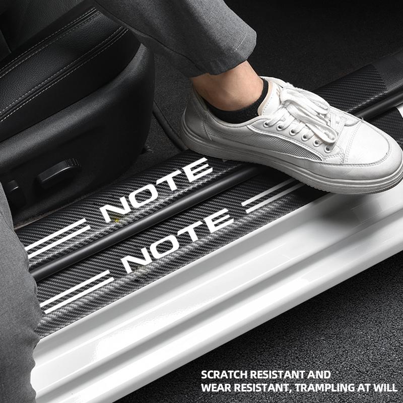 For Nissan Note Performance Car Stickers Carbon Fiber Texture Car Door Sill Guard Sticker Car Threshold Protect Car
