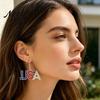 Exquisite Craftsmanship Earrings 1 Pair Hook American Independence Day Pattern Hollow Patriotic Alloy Heart Star Shape Red White Blue Jewelry