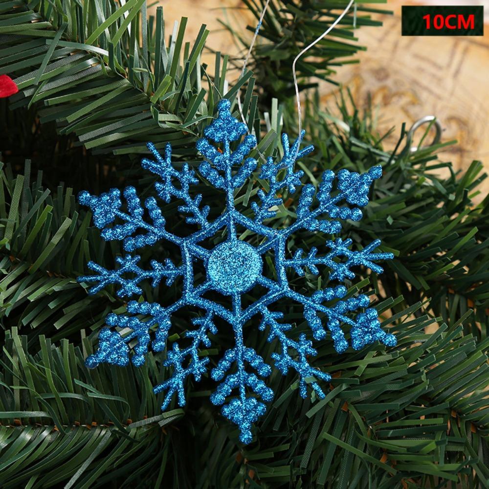 12Pcs Plastic&Glitter White Christmas Tree Decor for Xmas Charming