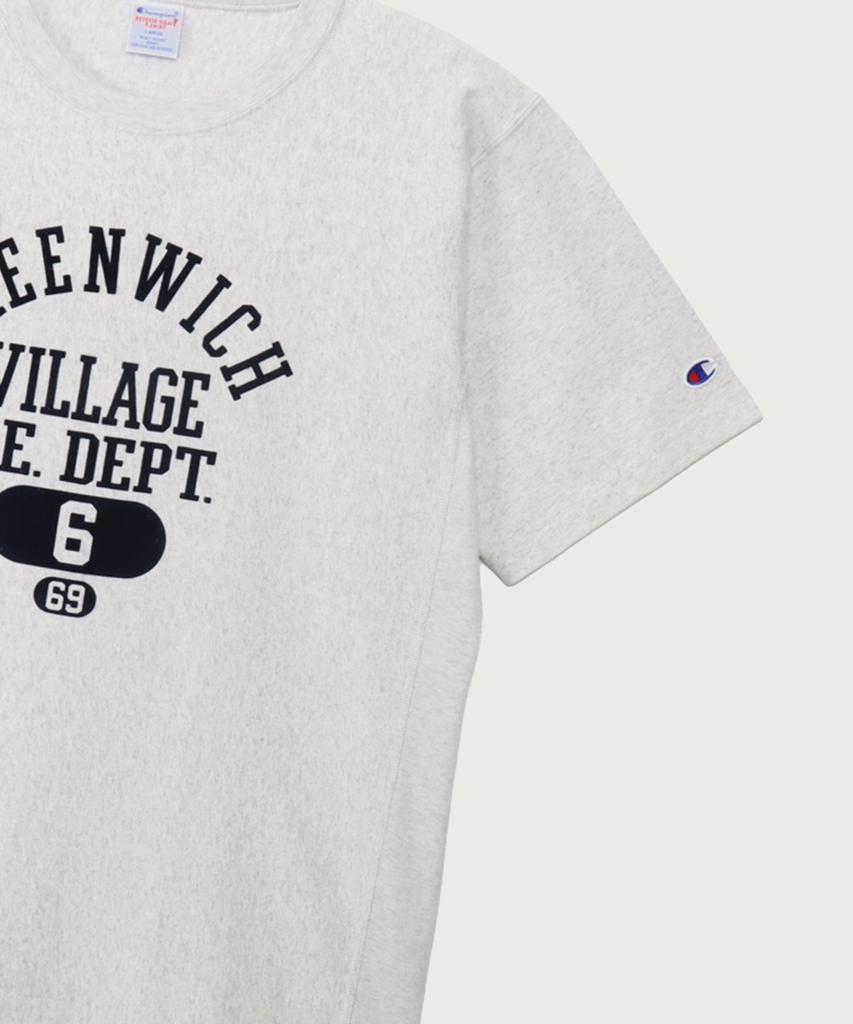 CHAMPION Reverse Weave City Graphic Short Sleeve T-Shirt Oatmeal