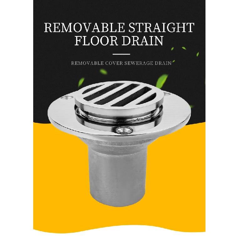 38MM 316 Stainless Steel Floor Deck Cockpit Drain Boats Removable Cover Straight Drain Marine Hardware Boat Accessories