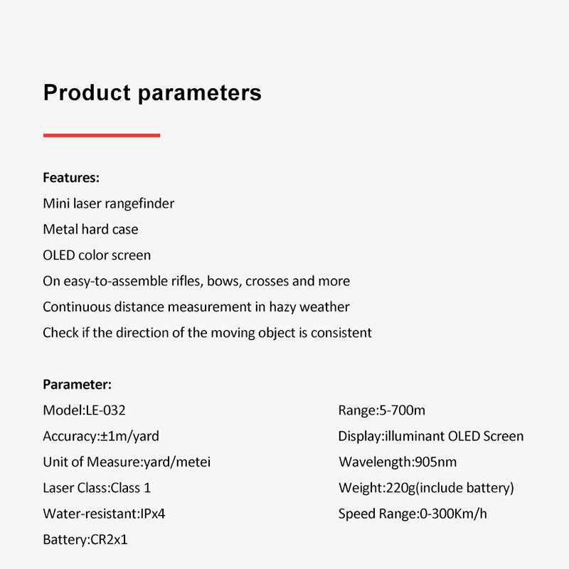 FIRE WOLF Mini Laser Infrared Scope Rangefinder For Hunting Shooting Distance Angular Velocity Meter Tactical Scope Installed