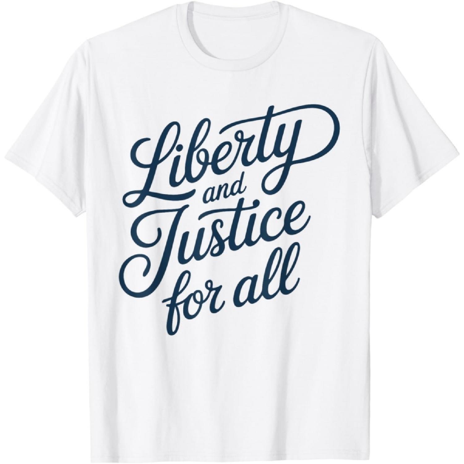 Liberty And Justice For All Funny 4th of July Retro T-Shirt S