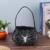 Spider Handle Basket Handle Halloween Goodie Bag Halloween Trick-Or-Treat Bag Black Kids Candy Bag For Party Trick-Or-Treat