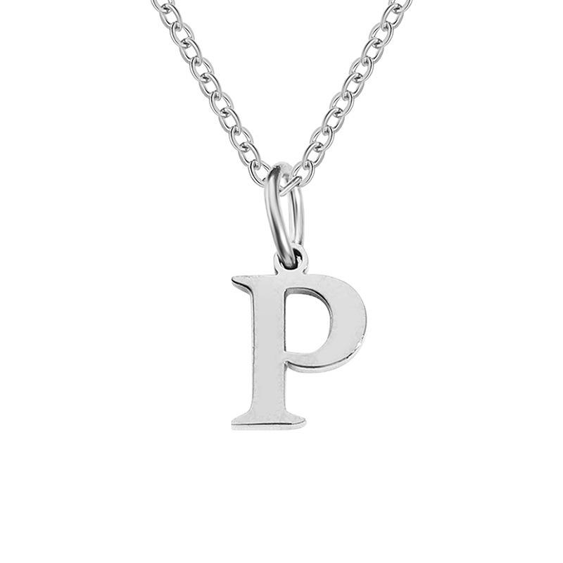 Elegante Collar con Colgante de 26 Letras para Mujer - Diseño Único Cadena para Clavícula de Acero de Titanio