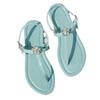 Large size rhinestone flower beach vacation slippers women's summer new style flat toe women's sandals