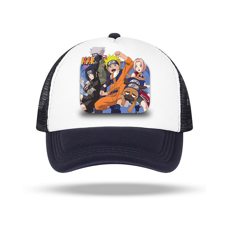 Narutoed Peaked Cap for Boy Anime Sasuke Print Hat Fashion Kid Adult Caps Breathable Summer Hat Fashion Cartoon Costume Matching