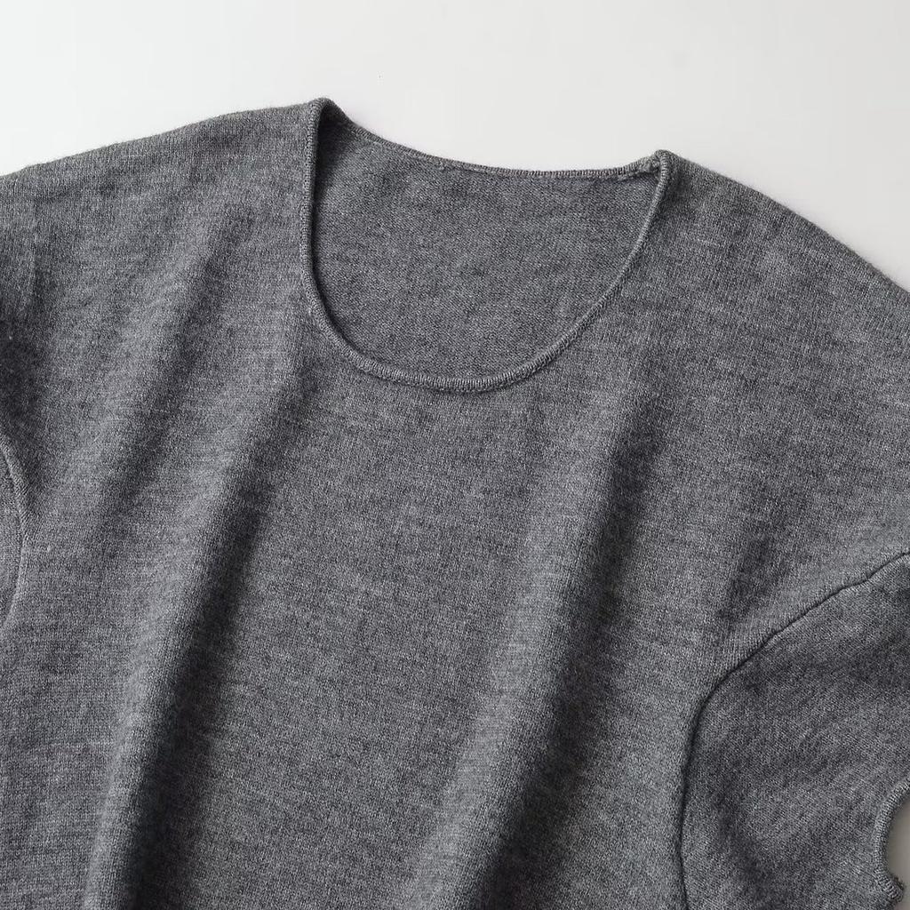 European and American style, new women's clothing, foreign style, fashionable round neck lazy loose knitted sweater 5755012