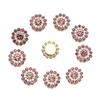 10 Stück 14mm Blumenförmige Strassknöpfe Funkelnde Kristallglassteine Stahlboden Kleiderdekoration Nähzubehör