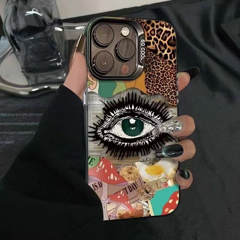 

Высококачественный чехол для телефона с принтом леопарда и глазами для iPhone 15 Pro Max, 17 и 16 Pro Max 12 Pro Max