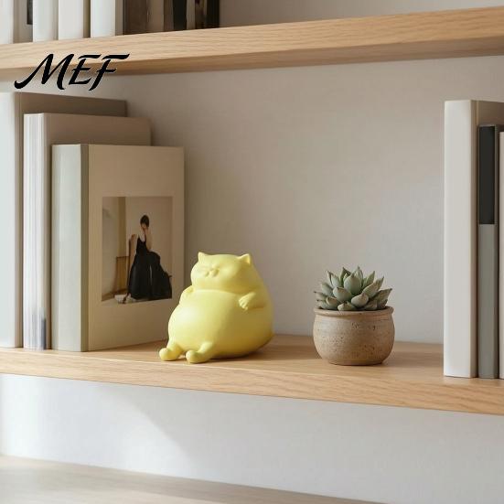 Cute Room Decor Aesthetic 3D Printed Fat Cat Figurine, Lazy Statue, Office Desk Accessories Minimalist Tabletop Ornament for And Shelf Decorations