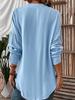 2025 Spring/summer New Large Size Female V-neck Solid Color Long-sleeved Shirt Elegant Ladies Blouse