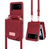 Luxury Design Shoulder Strap Case for Z Flip 4 Mobile Phone with Shockproof and Phone Stand Features