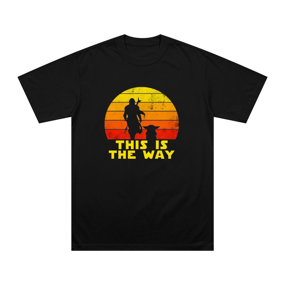 The Mandalorian This Is The Way with Grogu Tees The Mandalorian and Grogu Cartoon Print T Shirt Unisex Cotton Clothes XS