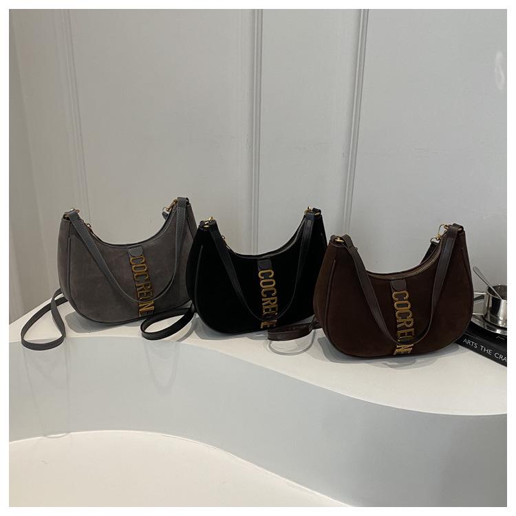 2024 Retro Suede Crossbody: Versatile Small Handbag & Shoulder Bag