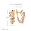 Rose Gold Color Earrings For Women Girl Fashion Bowknot Natural Zircon Drop Earring High Quality Daily Jewelry