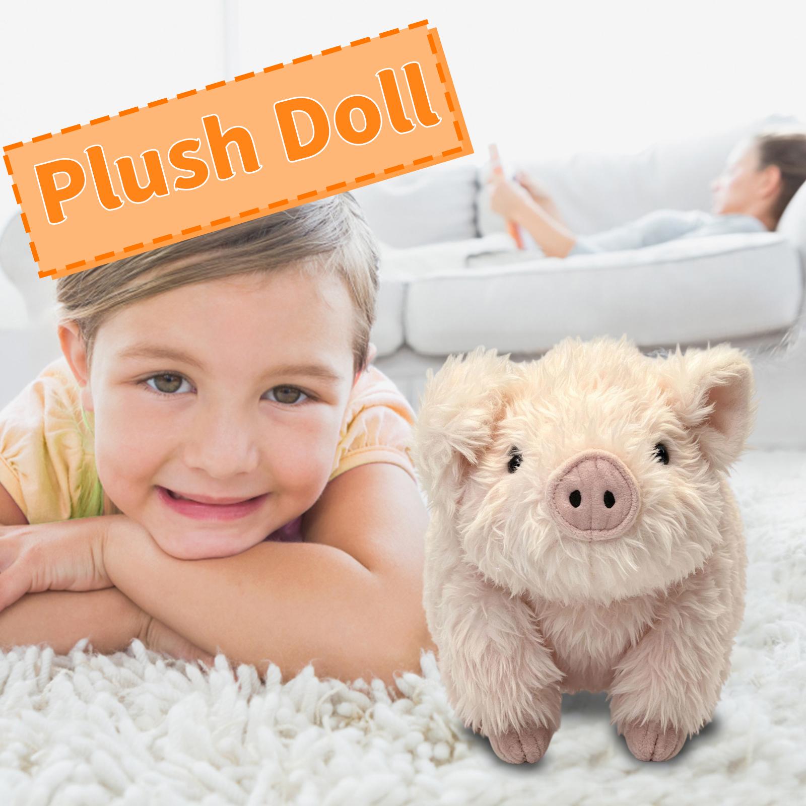 

Soft Plush Pig Toy Stuffed Animal Doll Baby Comforter Pillow Kids Cuddly Farm Animal Plushie for Toddlers and Children Gifts One Size рожевий