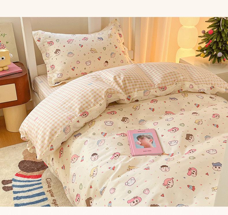 2026 New Cotton Printed Dormitory Bedding: Three- or Four-Piece Set for Single Bunk Beds