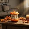 Skull Pumpkin Desktop Decoration 3D Printed Figurine Gothic Skeleton Statue Ornament Creepy for Home Office Holiday Party