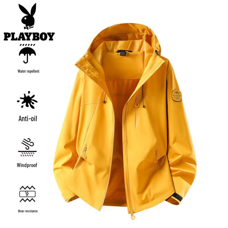PLAYBOY Unisex 3-in-1 Hooded Windproof Waterproof Outdoor Jacket
