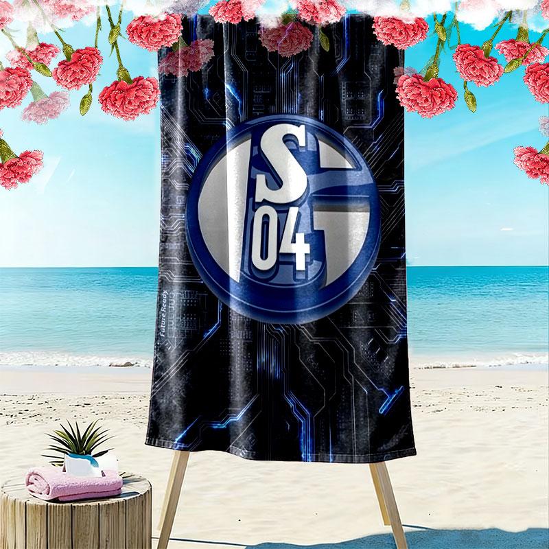 Asciugamano da Spiaggia Schalke, Asciugamano Grande Morbido ad Asciugatura Rapida per Spiaggia Campeggio Nuoto