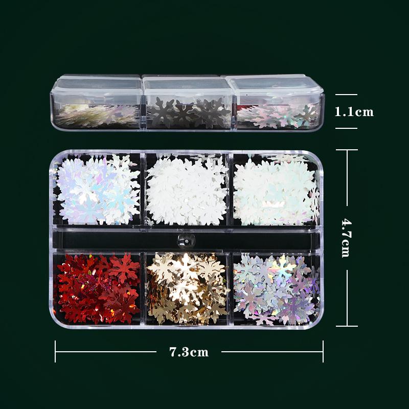 Snowflake Nail Art Flakes Slice Decoration Acrylic 3D Design Manicure Accessory For Mix Christmas Nails Charms Sequins Tips Kit